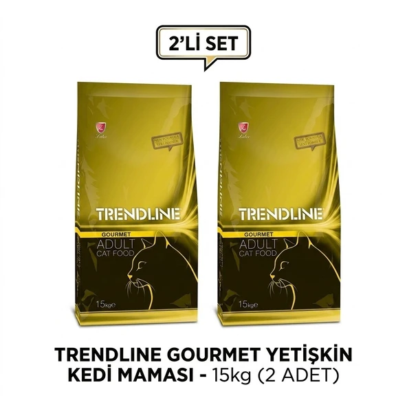 Trendline Gourmet Renkli Karışık Yetişkin Kedi Maması 15 Kg 2Lİ SET ürün görseli 1