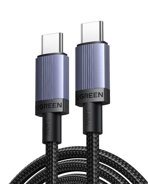 UGREEN USB-C 240W PD Hızlı Şarj Kablosu, 2 Metre, Siyah, 65908 ürün görseli 1