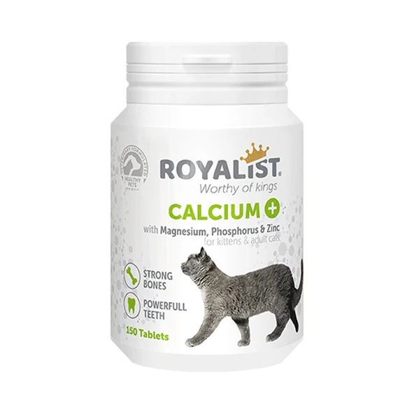 Royalist Calcium Kediler İçin Kemik ve Diş Güçlendirici Tablet  (150 Tablet) ürün görseli 1