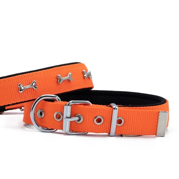 Doggie Konfor Dokuma Kemikli Boyun Tasması Turuncu 2.5*42-50 cm (DSBT-2562 L) ürün görseli 1
