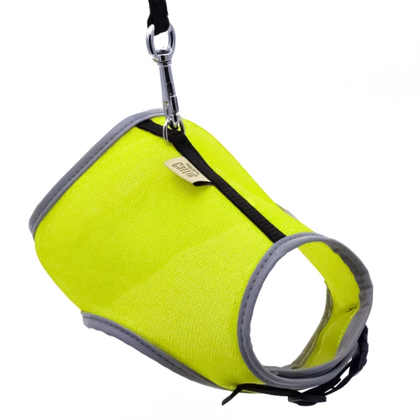 Cattie Havalı Dokuma Kedi Göğüs & Gezdirme Takımı Sarı 1*25-35 cm ürün görseli 1