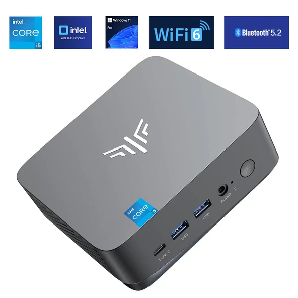 Nipogi AD16 Prime Intel Core i5 12450H 16GB DDR4 1TB NVMe SSD Type-C Wi-Fi 6 BT 5.2 W11 Mini PC ürün görseli 1