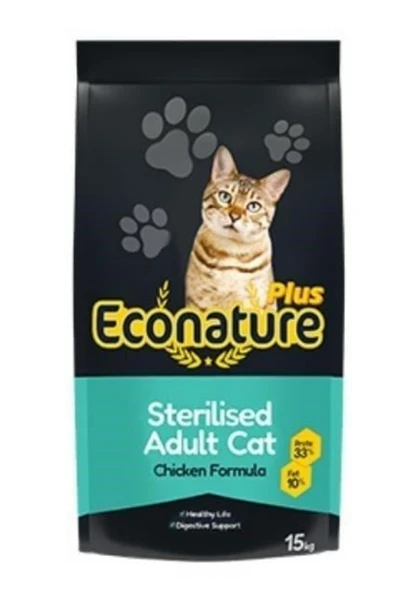 Econature Plus Tavuklu Kısırlaştırılmış Kedi Maması 15 Kg ürün görseli 1