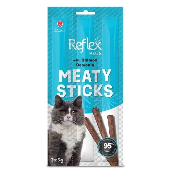 Reflex Plus Meaty Sticks Somonlu Kedi Ödül Çubuğu 15gr (3lü) ürün görseli 1
