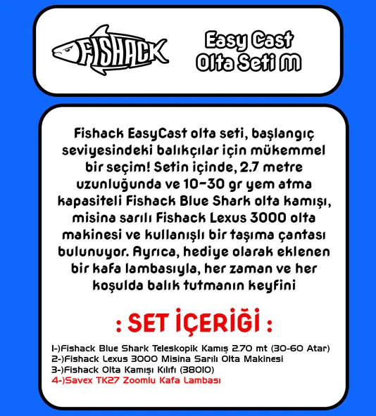 Fishack EasyCast Kıyı Olta Seti M - 2.70MT/30-60GR - Resim 2
