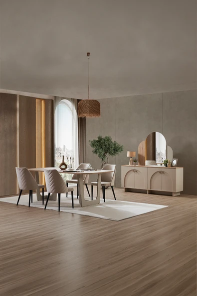 İYENA HOME LİVİNG Rena Yemek Odası Takımı (Sandalyesiz) Kumbeji ürün görseli 1