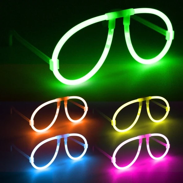 Neon Glow Fosfor Gözlük – Festival & Parti (12'li Set) ürün görseli 1