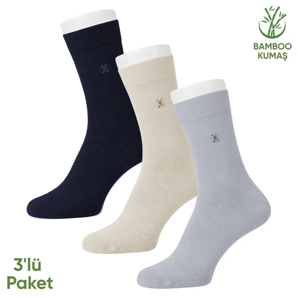 Bambu Erkek Soket Çorabı - 3 Çift - Dikişsiz - Gori -17135 - Set 4 ürün görseli 1