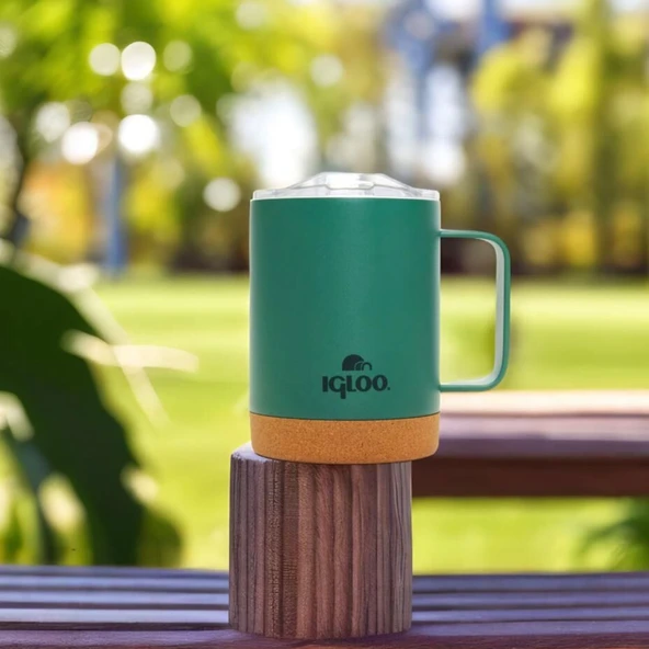 Çelik Mug Termos - Igloo - Cork - 350ml - Yeşil - 205696 - Resim 7