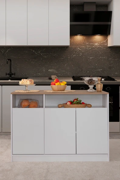 İYENA HOME LİVİNG Ardesi Mutfak Adası Cadız-Beyaz ürün görseli 1