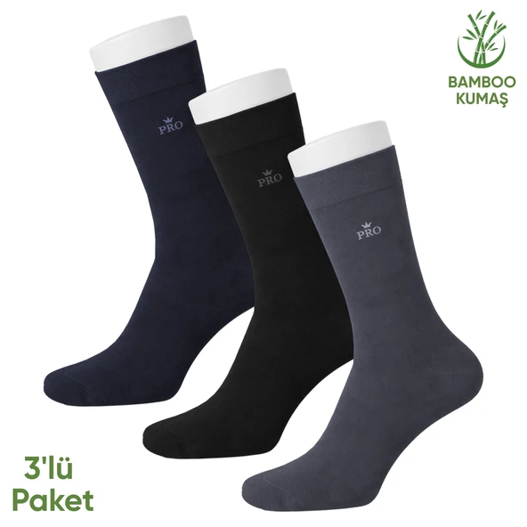 Bambu Erkek Soket Çorap - 3 Çift - Dikişsiz - Biga - 17619 - Set 1 ürün görseli 1