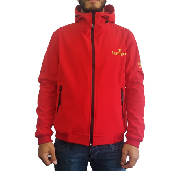Lemigo Softshell Kapşonlu Ceket Kırmızı ürün görseli 1
