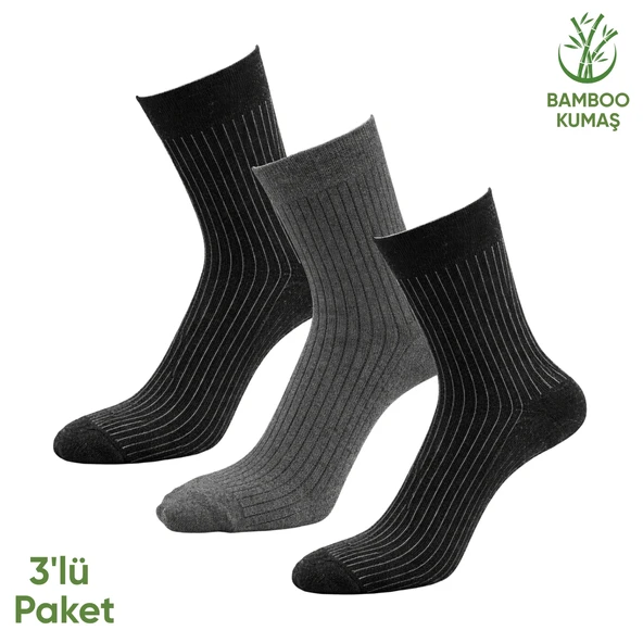Bambu Erkek Soket Çorap - 3 Çift - Dikişsiz - Malta - 17671 - Set 1 ürün görseli 1