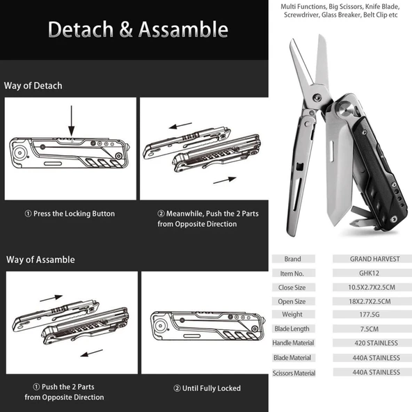 Multi Tool Pense - Grand Harvest - GHK12 Eagle - Resim 7