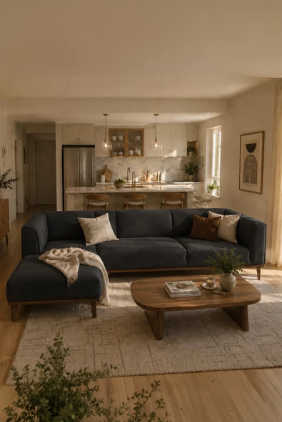 İYENA HOME LİVİNG Köşe Koltuk Pierro Modern Köşe Koltuk Takımı Antrasit ürün görseli 1