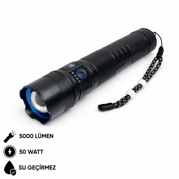 Şarj Edilebilir El Feneri - Wison - 5000 Lümen - 50 Watt ürün görseli 1