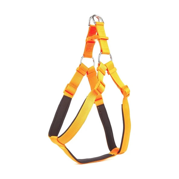 Doggie Konforlu Dokumadan El Yapımı Ronin Model Köpek Göğüs Tasması XL-2,5x65-75cm - Orange ürün görseli 1
