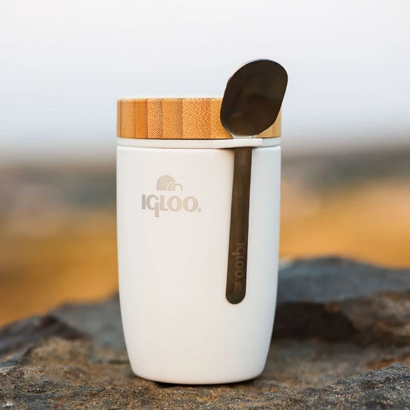 Çelik Yemek Termos - Igloo - Bamboo - 500 ml - Beyaz - 205789 - Resim 8
