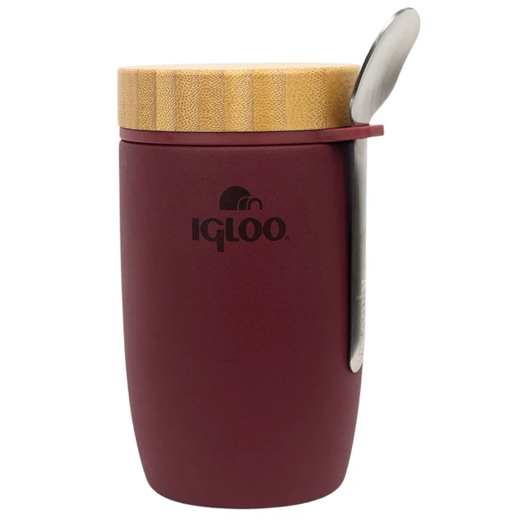 Çelik Yemek Termos - Igloo - Bamboo - 500 ml - Bordo - 205789 ürün görseli 1