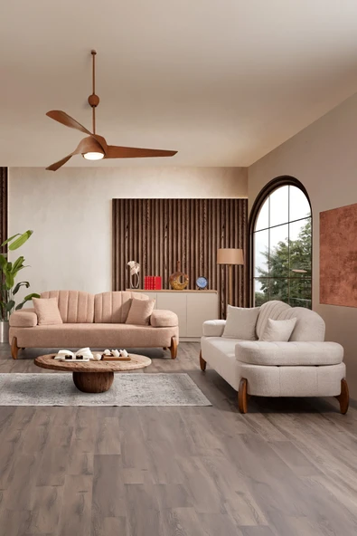 İYENA HOME LİVİNG Aprıl 3+3 Mekanizmalı Koltuk Takımı Krem ürün görseli 1