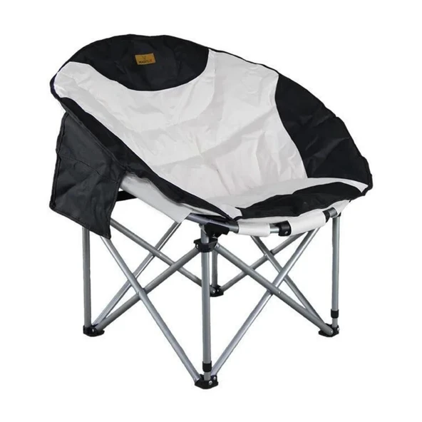 Katlanır Kamp Piknik Sandalyesi - Madfox Moonchair Deluxe - Siyah/Gri - 547212 ürün görseli 1