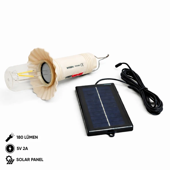 Şarj Edilebilir Kamp Lambası - Wison - Solar Şarjlı (WS-688) ürün görseli 1