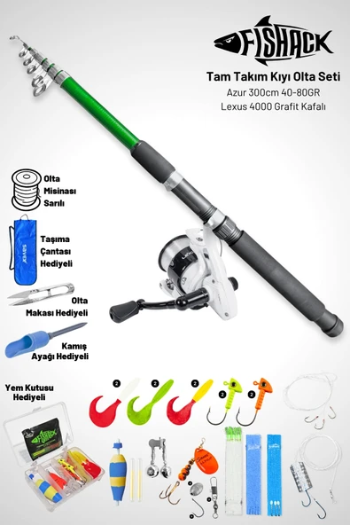 Tam Takım Kıyı Olta Seti - 300cm Kamış 40-80GR / 4000'lik Lexus Olta Makinesi ürün görseli 1