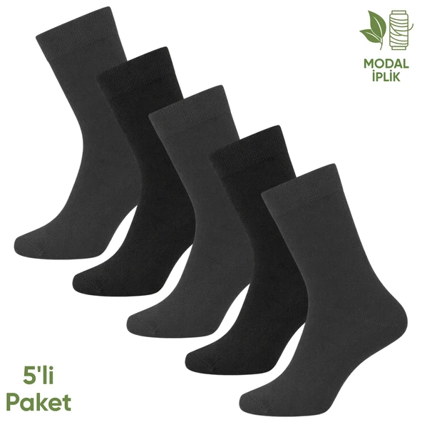 Modal İplik Erkek Soket Çorap - 5 Çift - Dikişsiz - Atlas - 18002 - Set 7 ürün görseli 1