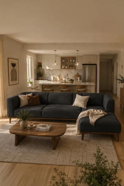 İYENA HOME LİVİNG Köşe Koltuk Pierro Modern Köşe Koltuk Takımı Antrasit ürün görseli 1