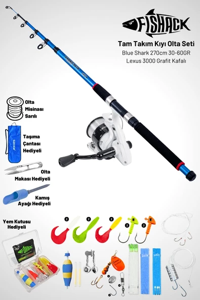 Tam Takım Kıyı Olta Seti - 270cm Kamış 30-60GR / 3000'lik Lexus Olta Makinesi ürün görseli 1