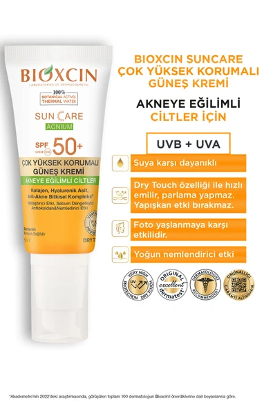 BIOXCIN SUN CARE ACNIUM KREM SPF50 50 ML - Resim 7
