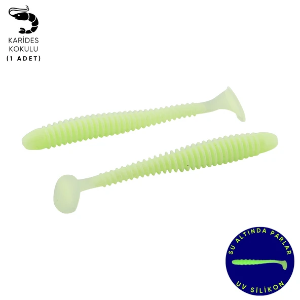 Silikon Kurt Yem - 4,2g 105mm - Turna/Levrek Silikonu - 1 Adet - Glow ürün görseli 1
