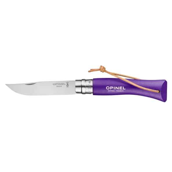 Katlanır Cep Çakısı - Opinel - Gürgen Ağacı Sap - Mor - No:7 ürün görseli 1