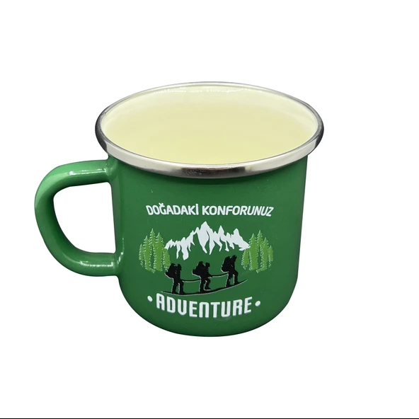 Orcamp Retro Emaye Kupa Bardak Adventure Yeşil (OUT-1900) ürün görseli 1