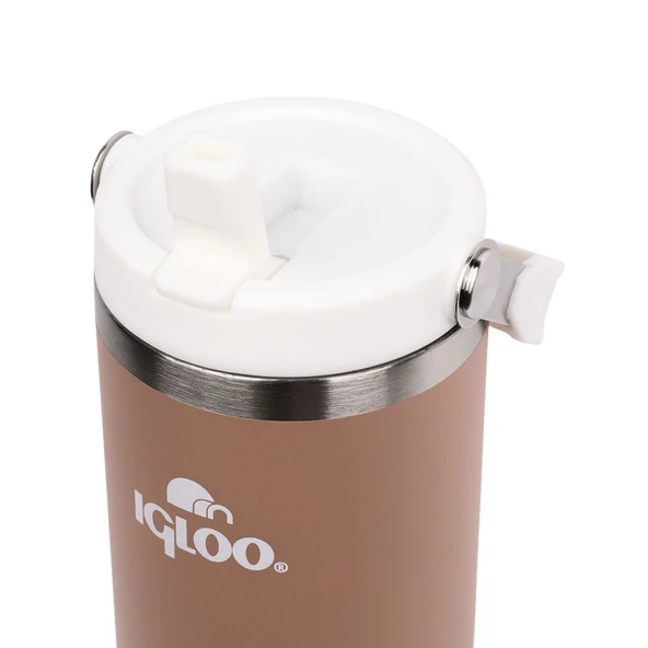 Çelik Termos - Igloo - Powder - 900ml - Kahve/Beyaz - 205788 - Resim 3