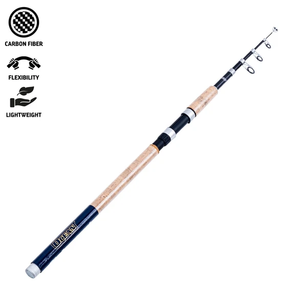 Teleskopik Karbon Spin Olta Kamışı - Ocean - 240cm 40/80 Gr - Mantar Sap ürün görseli 1