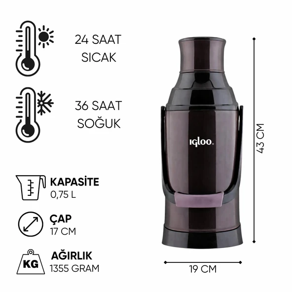 Cam Termos - Igloo - 3.2 lt - Siyah - 204231 - Resim 5