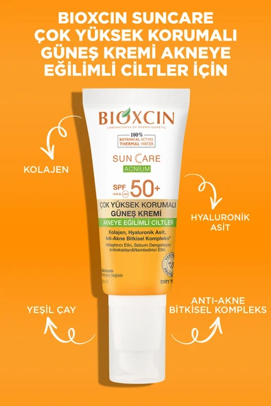 BIOXCIN SUN CARE ACNIUM KREM SPF50 50 ML - Resim 6