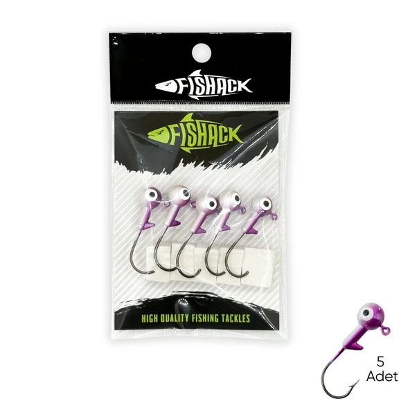Kurşunlu Jighead Zoka - 7g - Fishack - Mor Beyaz (XHA02) - 5 Adet ürün görseli 1