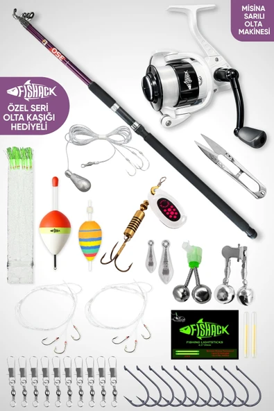 Deniz Ve Göl Surf Olta Takımı Seti 350cm Kamış 60/120gr / 60'lık Makine (Mor) ürün görseli 1