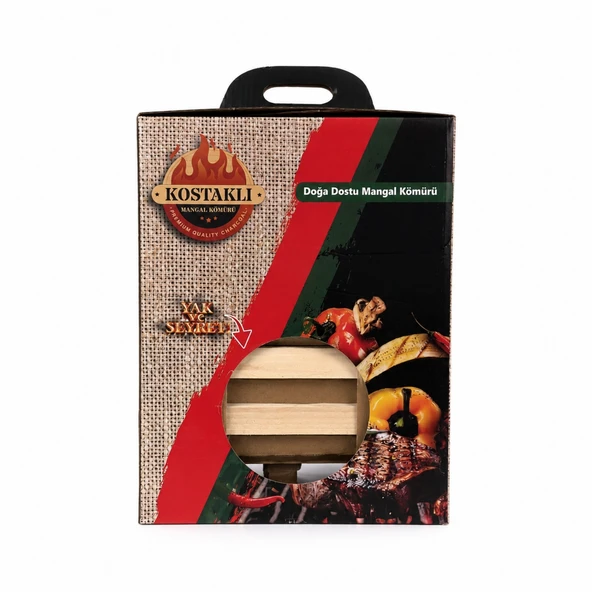 Kostaklı Pratik Mangal Kömürü - Kafesli - Zahmetsiz - 2 Kg ürün görseli 1