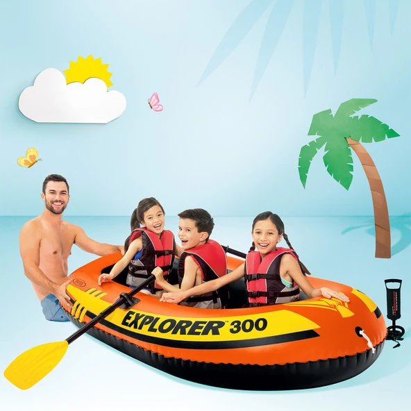 Şişme Bot Seti - Intex - Explorer 300 - 211cm - 3 Kişilik (58332) - Resim 6