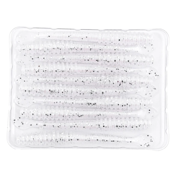 Silikon Kurt Yem - 2,2g 87mm - Fishack Wormix - Silver White - Resim 3
