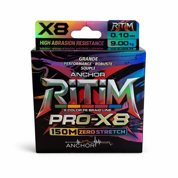 İp Örgü Misina - 8 Kat - Anchor Ritim X8 - 150mt - Ebruli - 0.10mm - Resim 3
