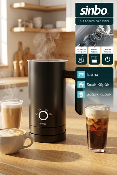 Sinbo STO-6736 Barista Tipi Süt Köpürtücü ve Isıtıcı Sıcak & Soğuk Köpük 500W ürün görseli 1