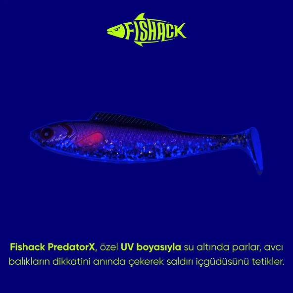 Silikon Balık - 4,5g 85mm - Fishack PredatorX - UV Boyalı - Ghosty - Resim 3