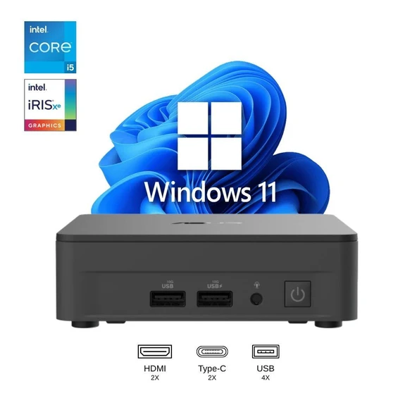 ASUS NUC13 PRO SLIM KIT BAREBONE i5-1340P 64GB RAM 512GB SSD WİN11PRO MINI BİLGİSAYAR NUC13ANKi5 A42 ürün görseli 1