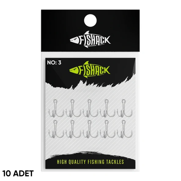 Üçlü İğne - Nikel Üçlü Kanca - Fishack 3210 - 10 Adet - No: 3 ürün görseli 1