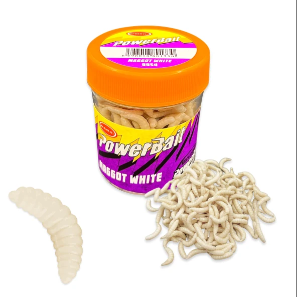 Silikon Kurt Balık Yemi - Kokulu - Maggot - Beyaz - Power Bait (9954) ürün görseli 1