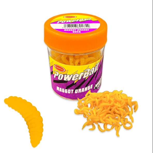Silikon Kurt Balık Yemi - Kokulu - L Maggot - Turuncu - Power Bait (9956) ürün görseli 1